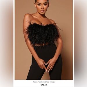 Fashion Nova feathered Asalia Top